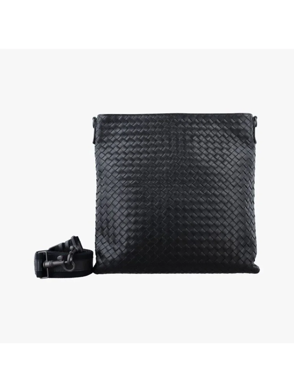 Bottega Veneta Intrecciato Black Lambskin Shoulder Bag